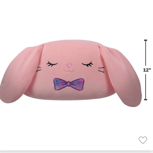 STACKABLES BY SQUISHMALLOWS BOP THE PINK BUNNY WITH OMBRÉ BOWTIE PLUSH PILLOW - Picture 10 of 12
